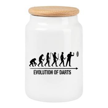 Sweat à capuche, chaussettes, mug et haut Darts Evolution - Boîte à biscuits avec couvercle en bois - blanc - Devant
