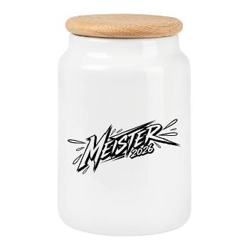 Champion 2026 - Boîte à biscuits avec couvercle en bois - blanc - Devant