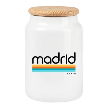 Madrid - Spain - Spanien - Espana - Keksdose mit Holzdeckel - Weiß - Vorne