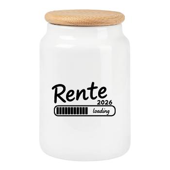 Rente 2026 loading Endlich Ruhestand - Keksdose mit Holzdeckel - Weiß - Vorne