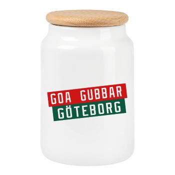 Göteborg Goa Gubbar - Boîte à biscuits avec couvercle en bois - blanc - Devant