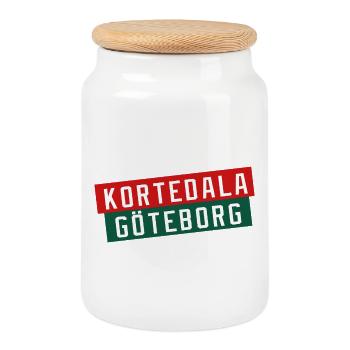 Bloc de couleurs Kortedala Göteborg - Boîte à biscuits avec couvercle en bois - blanc - Devant