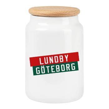 Lund gegen Göteborg Banner - Keksdose mit Holzdeckel - Weiß - Vorne