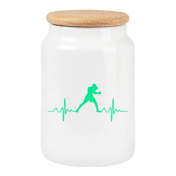Boxing Boxing Heartbeat - Cookie Jar with Wooden Lid - white - Front