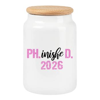 Doktor 2026 Abschluss Philister Dissertation Phd - Keksdose mit Holzdeckel - Weiß - Vorne