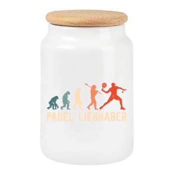 PADEL LIEBHABER Padel Hobby Padel Sport Lustig - Keksdose mit Holzdeckel - Weiß - Vorne