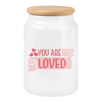 You Are Loved No Matter How You Feel Mitgefühl - Keksdose mit Holzdeckel - Weiß - Vorne