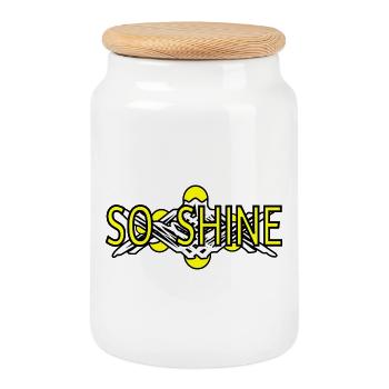 So_Shine - Cookie Jar with Wooden Lid - white - Front