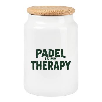 Padel est ma déclaration d’athlète de thérapie - Boîte à biscuits avec couvercle en bois - blanc - Devant