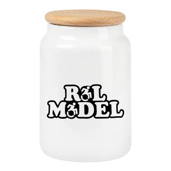 Jeder Rollstuhlnutzer ist ein Vorbild # - Keksdose mit Holzdeckel - Weiß - Vorne