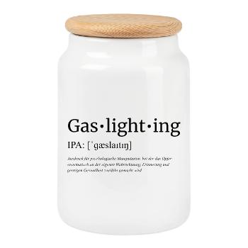 Gaslighting - Keksdose mit Holzdeckel - Weiß - Vorne