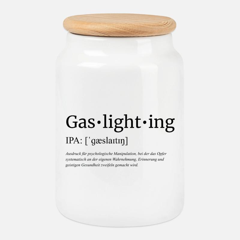 Gaslighting - Keksdose mit Holzdeckel - Weiß