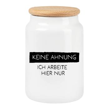 Office Work Saying Funny Break Colleague - Cookie Jar with Wooden Lid - white - Front