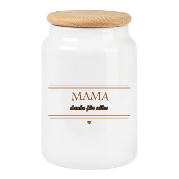 MAMAN Sweat à capuche vintage Merci pour l’anniversaire - Boîte à biscuits avec couvercle en bois - blanc - Devant