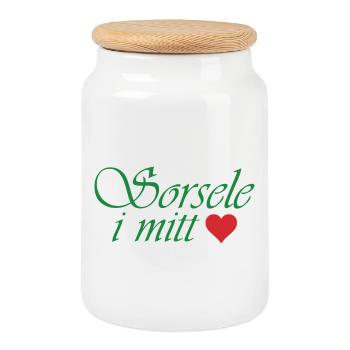 Sorsele in my heart - Cookie Jar with Wooden Lid - white - Front
