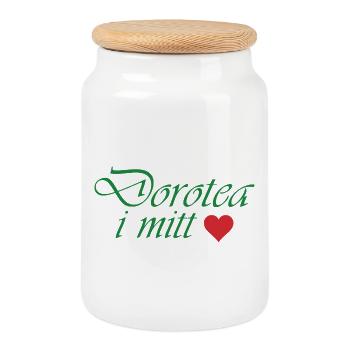 Dorotea dans mon cœur - Boîte à biscuits avec couvercle en bois - blanc - Devant