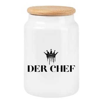 Les cadeaux du chef Chef Royale - Boîte à biscuits avec couvercle en bois - blanc - Devant