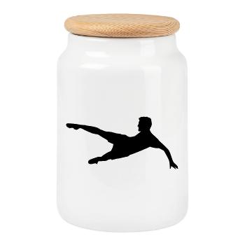 Fußball Soccer Football - Cookie Jar with Wooden Lid - white - Front