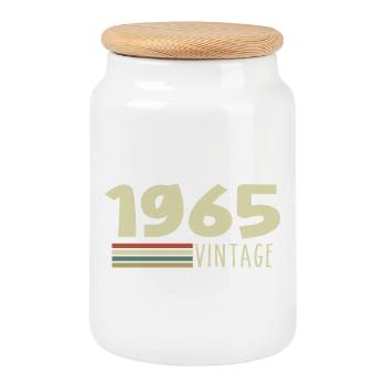 1965 Anniversaire 1965 - Boîte à biscuits avec couvercle en bois - blanc - Devant