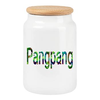 Pangpang Hiking Philippines - Cookie Jar with Wooden Lid - white - Front