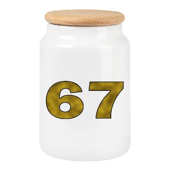 Golden 67 - Cookie Jar with Wooden Lid - white - Front