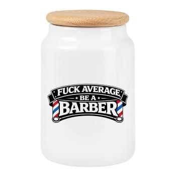 Be a Barber – Stilvolle Nonkonformität - Keksdose mit Holzdeckel - Weiß - Vorne