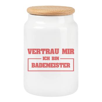 Bademeister - Keksdose mit Holzdeckel - Weiß - Vorne