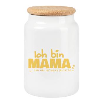Ich bin Mama Mutterschaft Statement - Keksdose mit Holzdeckel - Weiß - Vorne