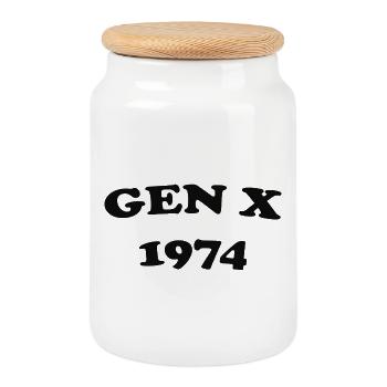 Gen X 1974 Vintage Stil - Keksdose mit Holzdeckel - Weiß - Vorne