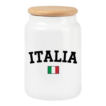 Drapeau italien Noir - Boîte à biscuits avec couvercle en bois - blanc - Devant