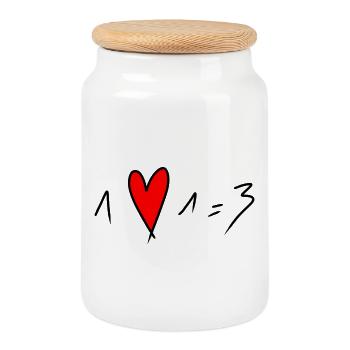 Annonce de grossesse  - Boîte à biscuits avec couvercle en bois - blanc - Devant