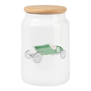 Children's vehicle - Cookie Jar with Wooden Lid - white - Front