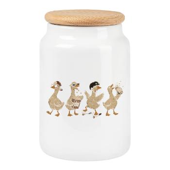 Rétro Quac : Coins de skateboard - Boîte à biscuits avec couvercle en bois - blanc - Devant