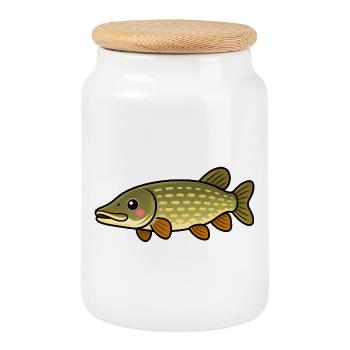 Cute Pike Kids Angeldesign - Keksdose mit Holzdeckel - Weiß - Vorne
