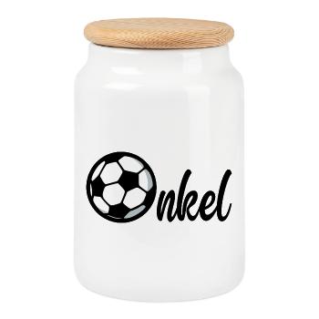 Fußball Bruder Onkel - Keksdose mit Holzdeckel - Weiß - Vorne