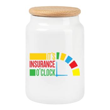 Insurance Agent Funny It´s O´Clock Insurance - Keksdose mit Holzdeckel - Weiß - Vorne