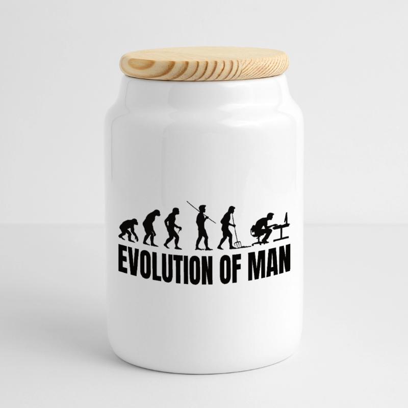 Programmeur Computer Freak Evolution Boîte à biscuits avec couvercle en bois