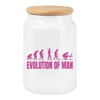 Evolution of Man Programmierer Informatik pink - Keksdose mit Holzdeckel - Weiß - Vorne