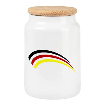 Conception du drapeau allemand - Boîte à biscuits avec couvercle en bois - blanc - Devant