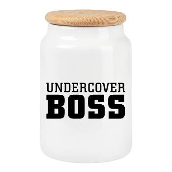 Undercover Boss - Keksdose mit Holzdeckel - Weiß - Vorne