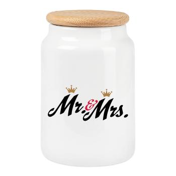hochzeit - Keksdose mit Holzdeckel - Weiß - Vorne