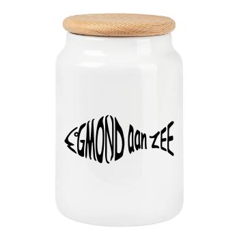 fisch egmond aan zee - Boîte à biscuits avec couvercle en bois - blanc - Devant