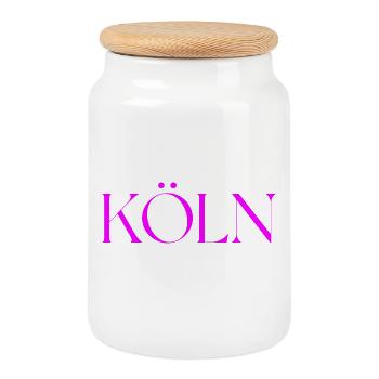 Köln meine Heimat - Keksdose mit Holzdeckel - Weiß - Vorne