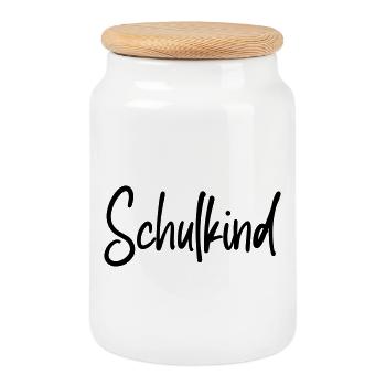 Schulkind - Einschulung Erstklässler - Keksdose mit Holzdeckel - Weiß - Vorne