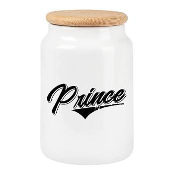 prince daddy mummy boy geburt geburtstag geschenk - Keksdose mit Holzdeckel - Weiß - Vorne