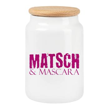 Muddy run shirt mud Matsch Laufshirt Team Mascara - Keksdose mit Holzdeckel - Weiß - Vorne