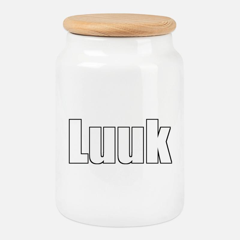 Luuk | - Keksdose mit Holzdeckel - Weiß