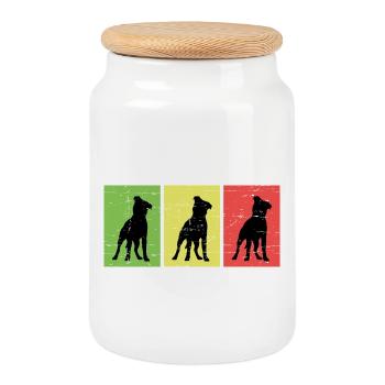 Propriétaire du chien - Boîte à biscuits avec couvercle en bois - blanc - Devant