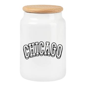 Chemise Chicago - Boîte à biscuits avec couvercle en bois - blanc - Devant