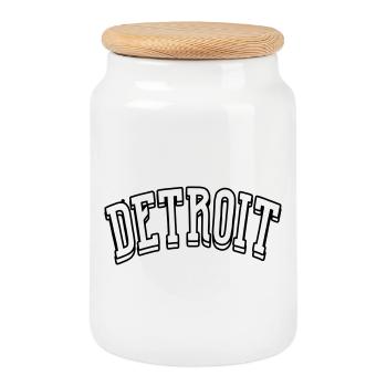 Chemise de Détroit - Boîte à biscuits avec couvercle en bois - blanc - Devant